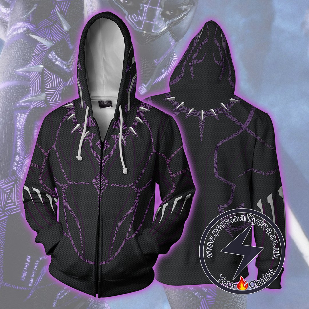 Black Panther Hoodie - Purple Jacket